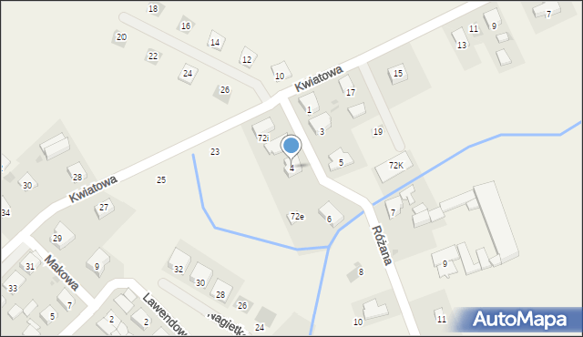 Bogdanowo, Różana, 4, mapa Bogdanowo