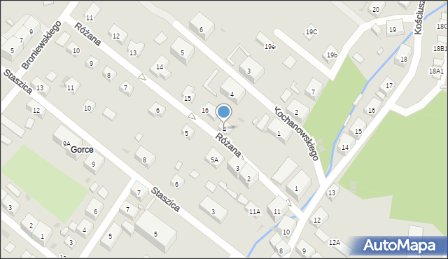 Boguszów-Gorce, Różana, 4, mapa Boguszów-Gorce