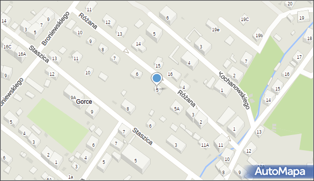 Boguszów-Gorce, Różana, 5, mapa Boguszów-Gorce