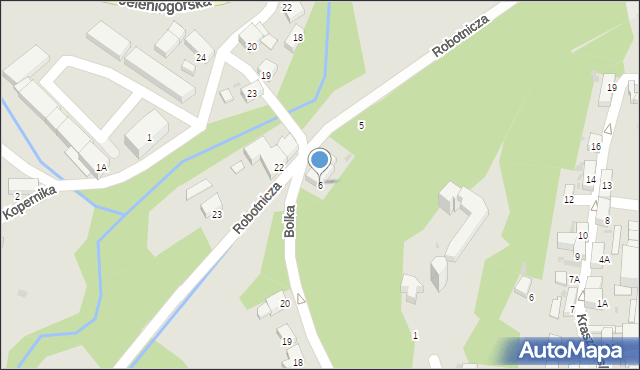 Bolków, Robotnicza, 6, mapa Bolków
