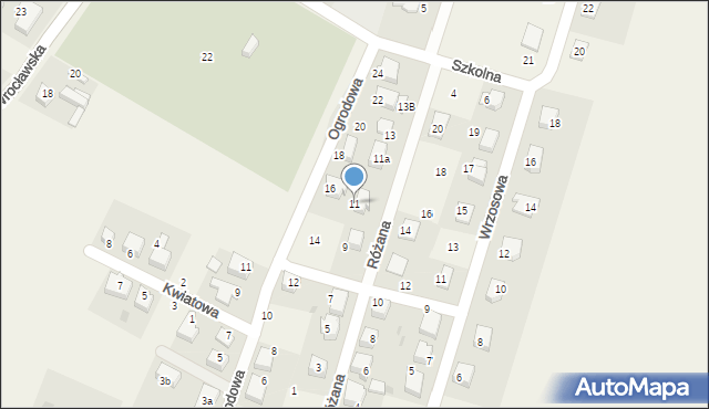 Borów, Różana, 11, mapa Borów