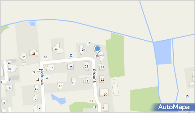 Borówiec, Różana, 16, mapa Borówiec