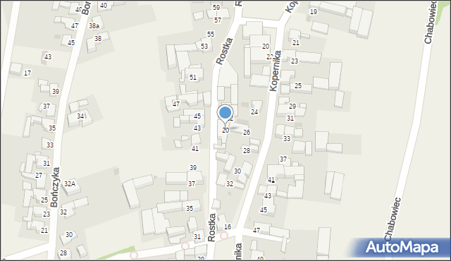 Borucin, Rostka Józefa, dr., 20, mapa Borucin