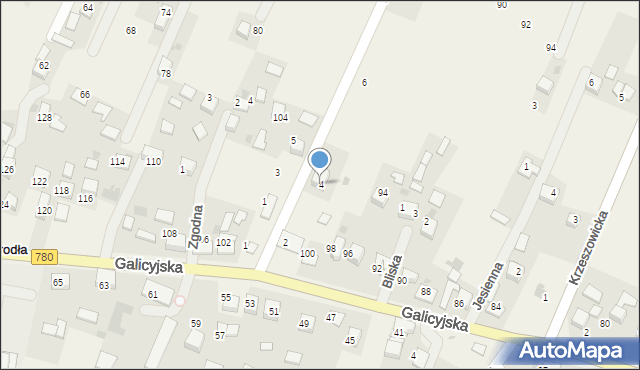 Brodła, Rozdroże, 4, mapa Brodła
