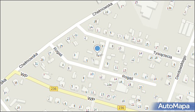 Brusy, Rogali Wincentego, 7A, mapa Brusy