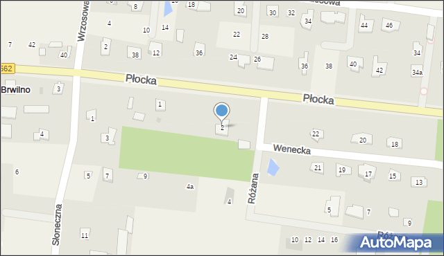 Brwilno, Różana, 2, mapa Brwilno