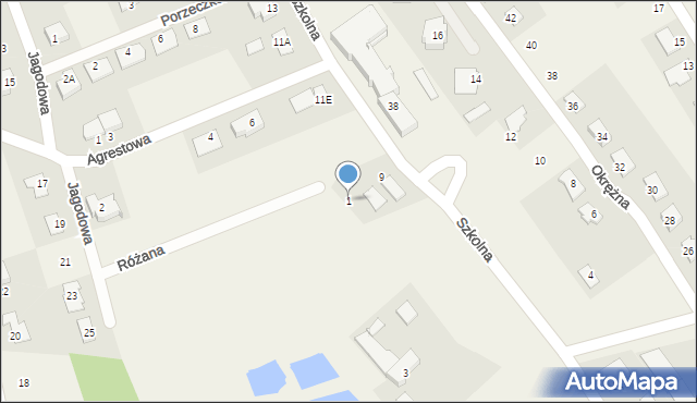 Brzozówka, Różana, 1, mapa Brzozówka