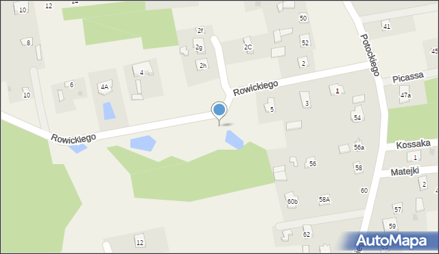 Budy-Grzybek, Rowickiego, 11, mapa Budy-Grzybek