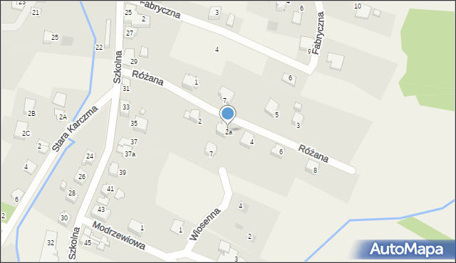 Bujaków, Różana, 2a, mapa Bujaków