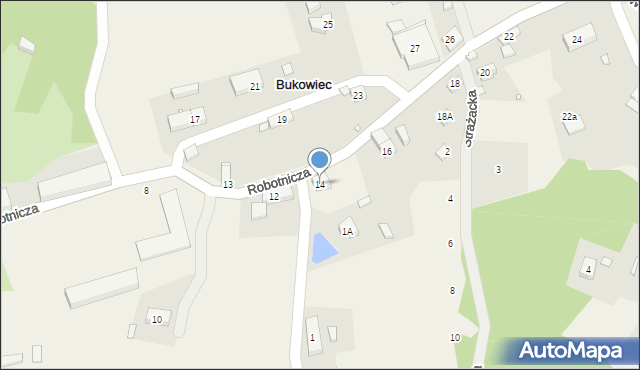 Bukowiec, Robotnicza, 14, mapa Bukowiec
