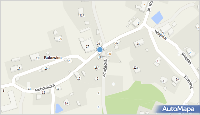 Bukowiec, Robotnicza, 18, mapa Bukowiec