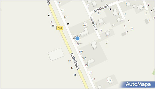 Bukowiec, Rokicińska, 103, mapa Bukowiec