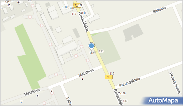 Bukowiec, Rokicińska, 112, mapa Bukowiec