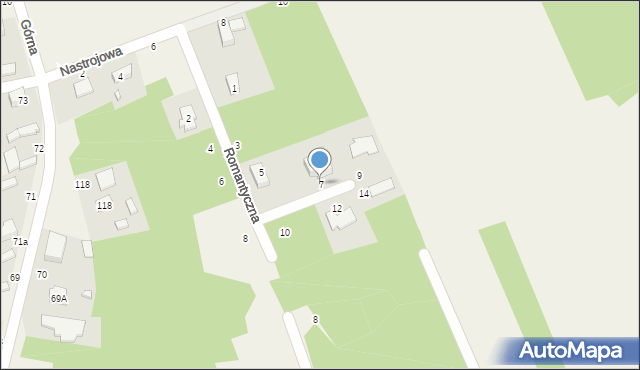 Bukowiec, Romantyczna, 7, mapa Bukowiec