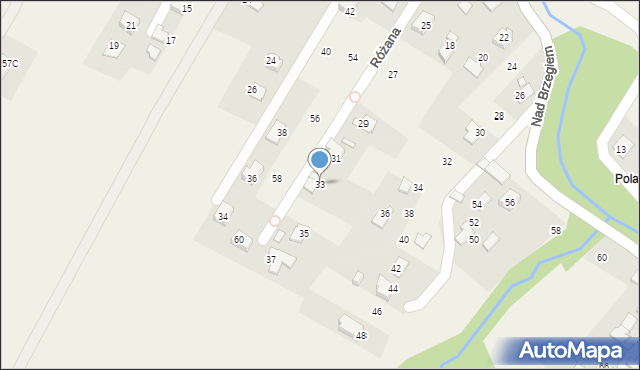 Bulowice, Różana, 33, mapa Bulowice