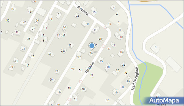 Bulowice, Różana, 52, mapa Bulowice