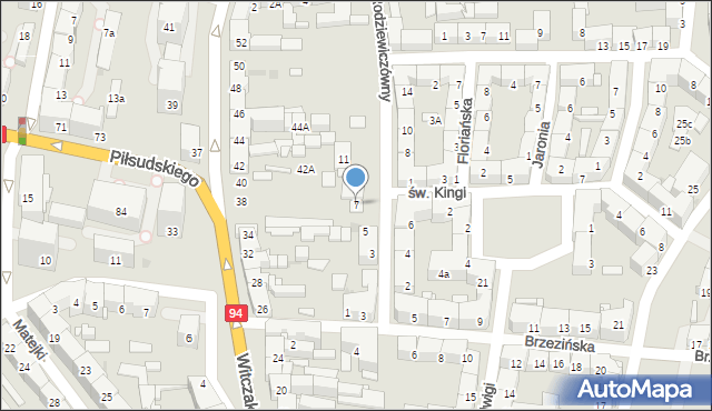 Bytom, Rodziewiczówny Marii, 7, mapa Bytomia