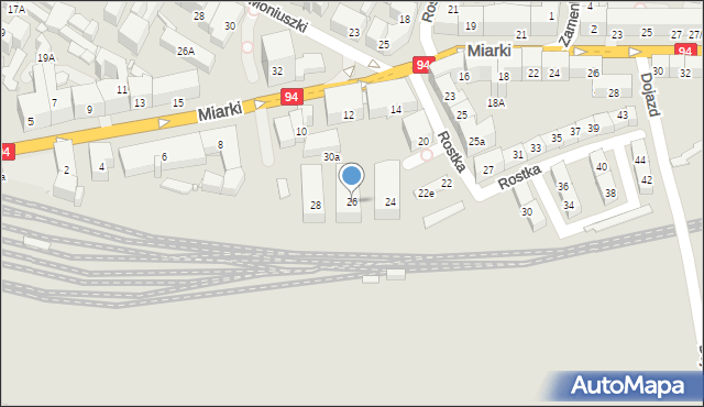 Bytom, Rostka Józefa, dr., 26, mapa Bytomia