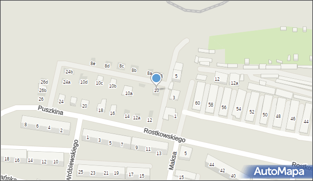 Bytom, Rostkowskiego Zygmunta, 10, mapa Bytomia