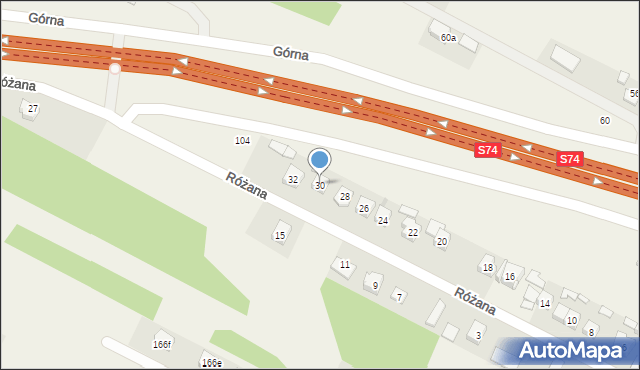 Cedzyna, Różana, 30, mapa Cedzyna