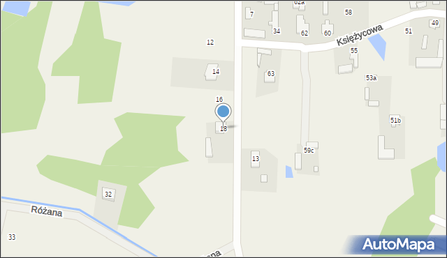Celinów, Różana, 18, mapa Celinów