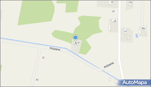 Celinów, Różana, 32, mapa Celinów