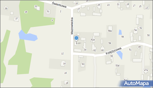 Celinów, Różana, 7, mapa Celinów