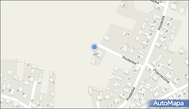 Chechło, Rodacka, 13a, mapa Chechło
