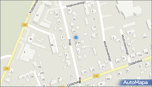 Chojnice, Rogali Wincentego, 6, mapa Chojnic