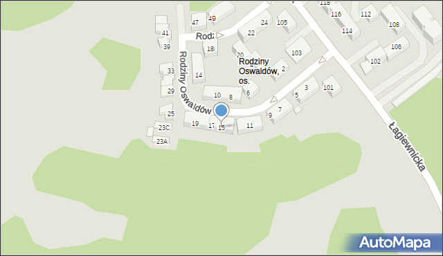 Chorzów, Rodziny Oswaldów, 15, mapa Chorzów