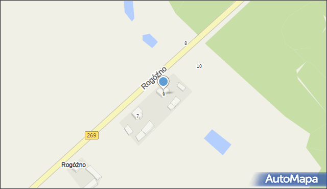 Chrustowo, Rogóźno, 9, mapa Chrustowo