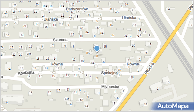 Ciechanów, Równa, 8, mapa Ciechanów