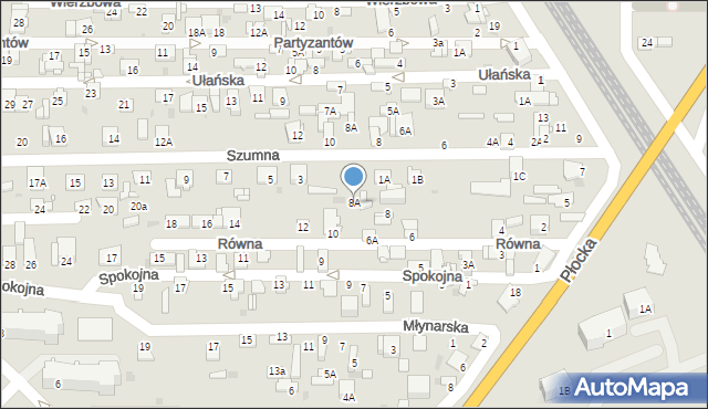 Ciechanów, Równa, 8A, mapa Ciechanów