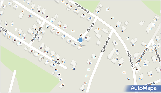 Cieszyn, Równa, 26, mapa Cieszyna