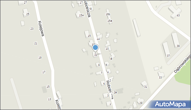 Cybinka, Robotnicza, 11, mapa Cybinka