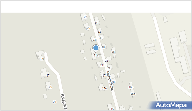 Cybinka, Robotnicza, 21a, mapa Cybinka