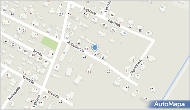 Czarne, Robotnicza, 15, mapa Czarne