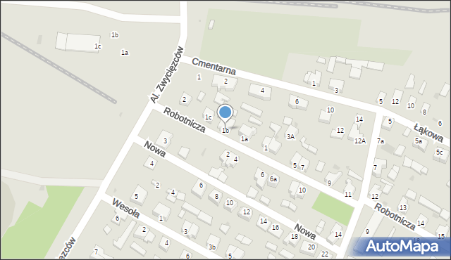 Czarne, Robotnicza, 1b, mapa Czarne