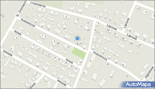 Czarne, Robotnicza, 9, mapa Czarne