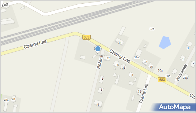 Czarny Las, Różana, 2, mapa Czarny Las