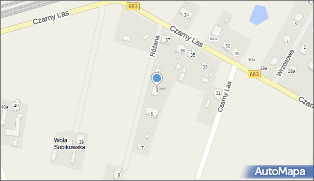 Czarny Las, Różana, 3, mapa Czarny Las