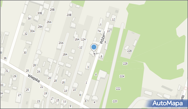 Cząstków Polski, Różana, 5, mapa Cząstków Polski