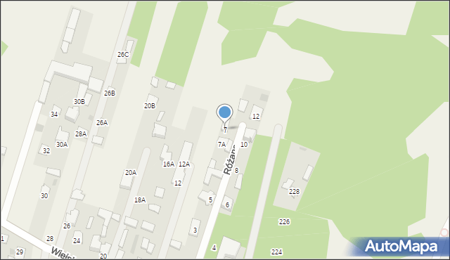 Cząstków Polski, Różana, 7, mapa Cząstków Polski