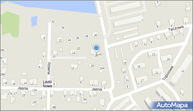 Czechowice-Dziedzice, Równa, 18, mapa Czechowic-Dziedzic