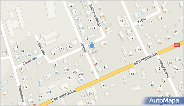 Czersk, Rogali Wincentego, 2, mapa Czersk