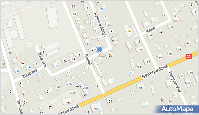 Czersk, Rogali Wincentego, 4, mapa Czersk