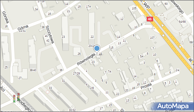 Częstochowa, Równoległa, 21, mapa Częstochowy