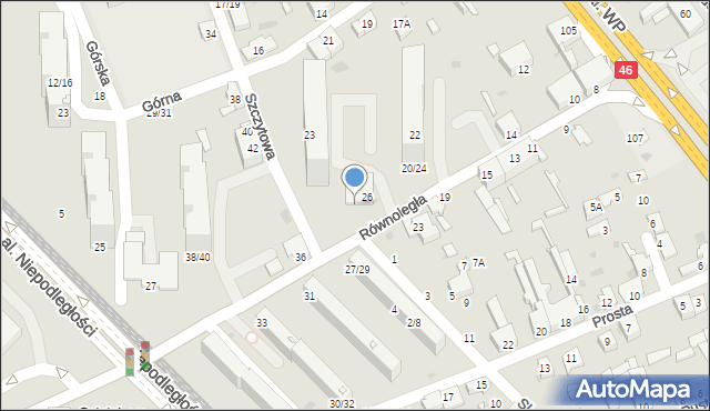 Częstochowa, Równoległa, 28/34, mapa Częstochowy