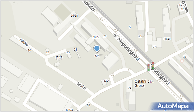 Częstochowa, Równoległa, 62A, mapa Częstochowy