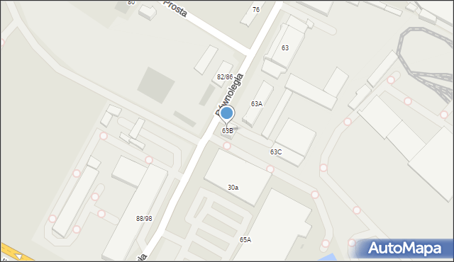 Częstochowa, Równoległa, 63B, mapa Częstochowy